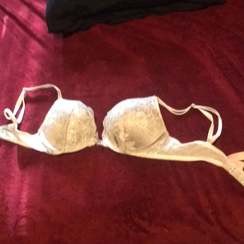 Victoria’s Secret White Rhinestone Bombshell Bra.